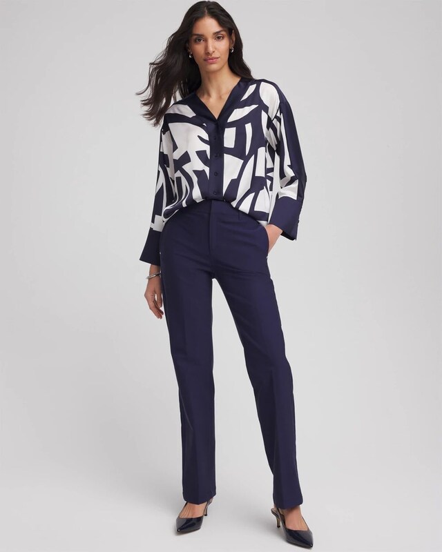 Cotton Straight-Leg Trousers - image 2